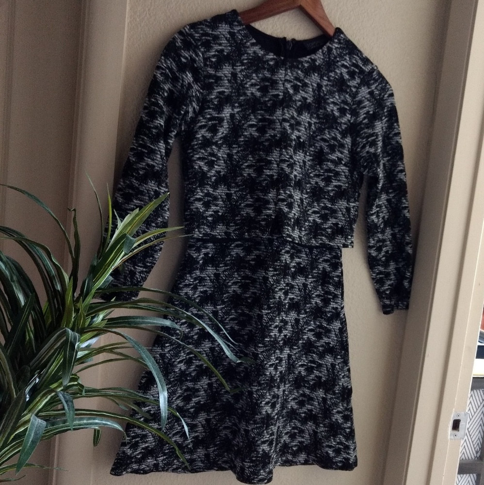 Elegant Black and White Patterned Dress